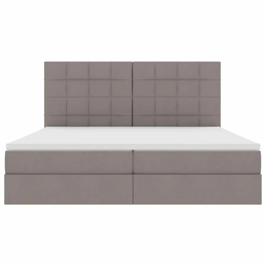 Lit avec rangement et matelas Taupe 200 x 200 cm tissu - 7