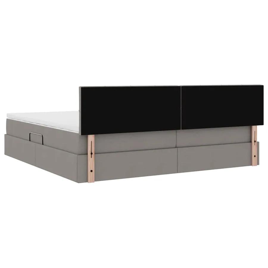 Lit avec rangement et matelas avec matelas Taupe 200 x 200 cm - 10