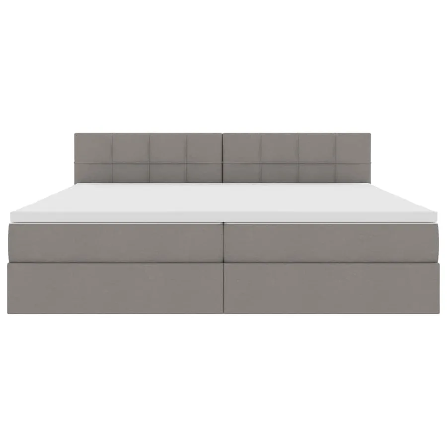 Lit avec rangement et matelas avec matelas Taupe 200 x 200 cm - 6