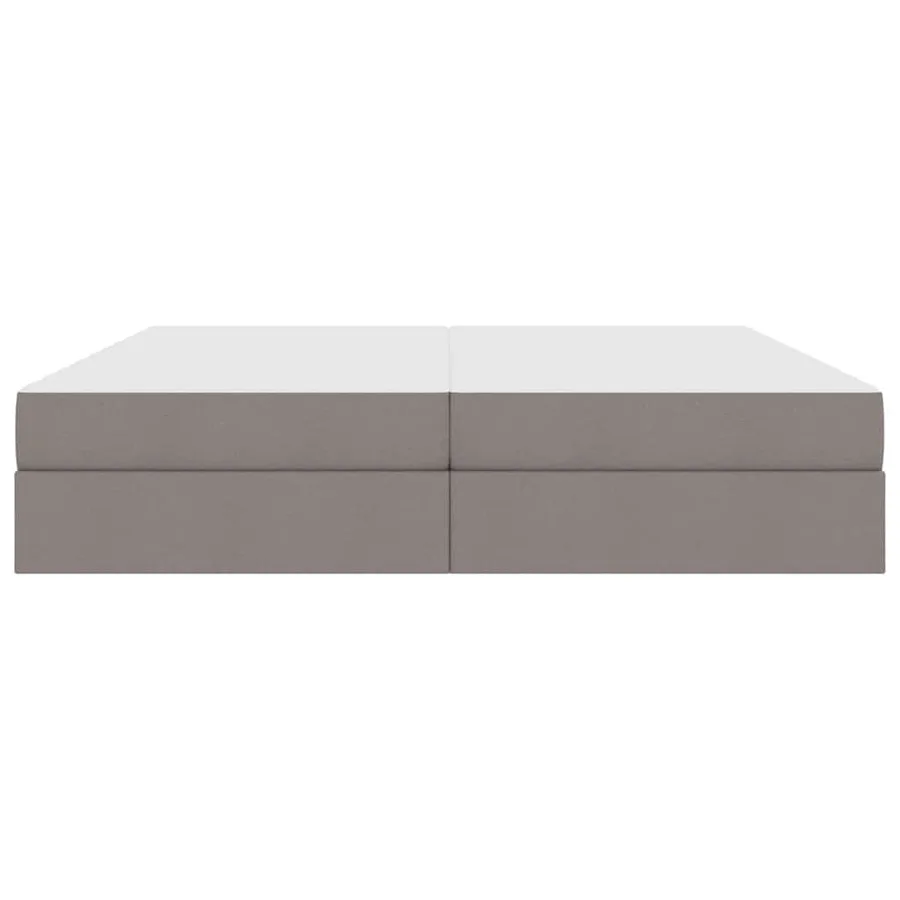 Lit avec rangement et matelas Taupe 200 x 200 cm Polyester - 7
