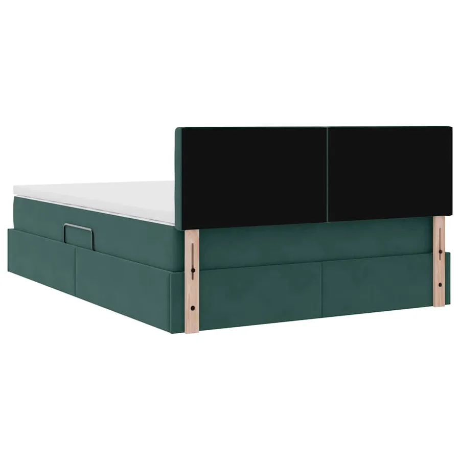 Lit de rangement LED avec matelas Vert foncé 140 x 190 cm - 12