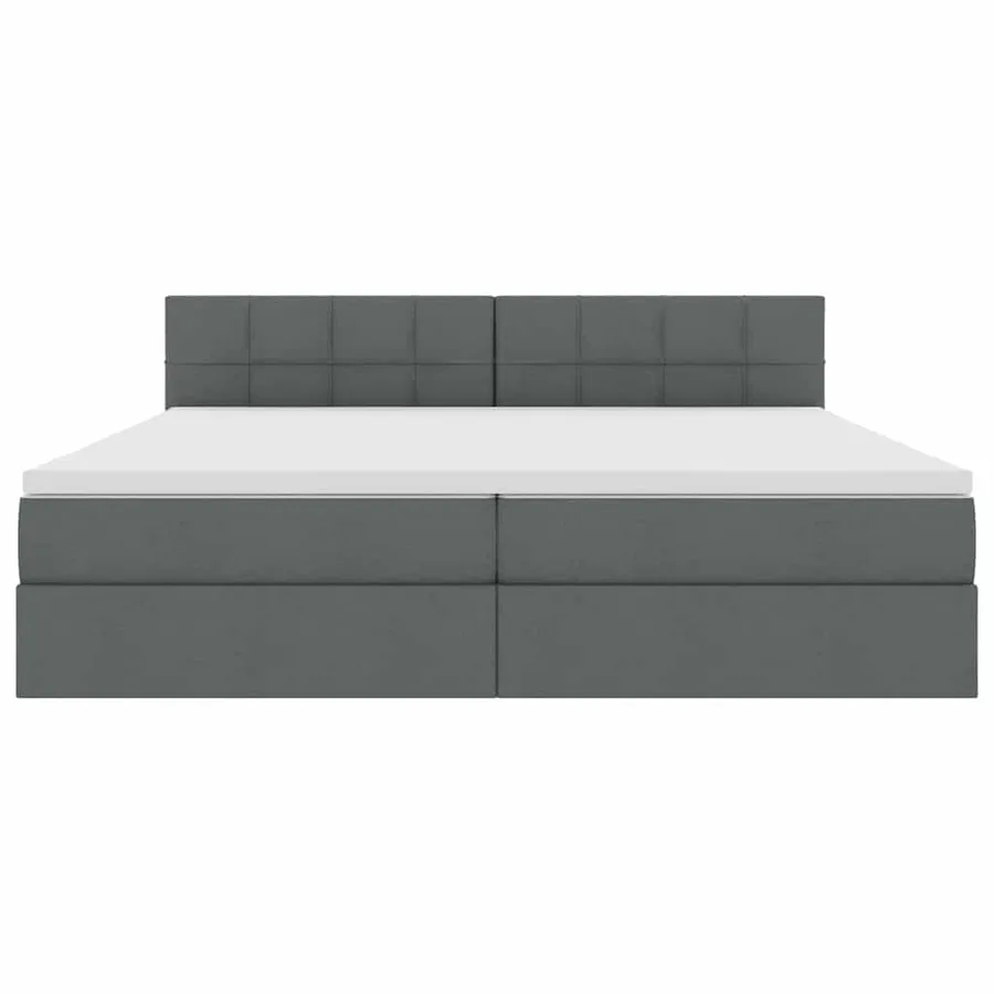 Lit avec rangement et matelas Gris foncé 200 x 200 cm - 6