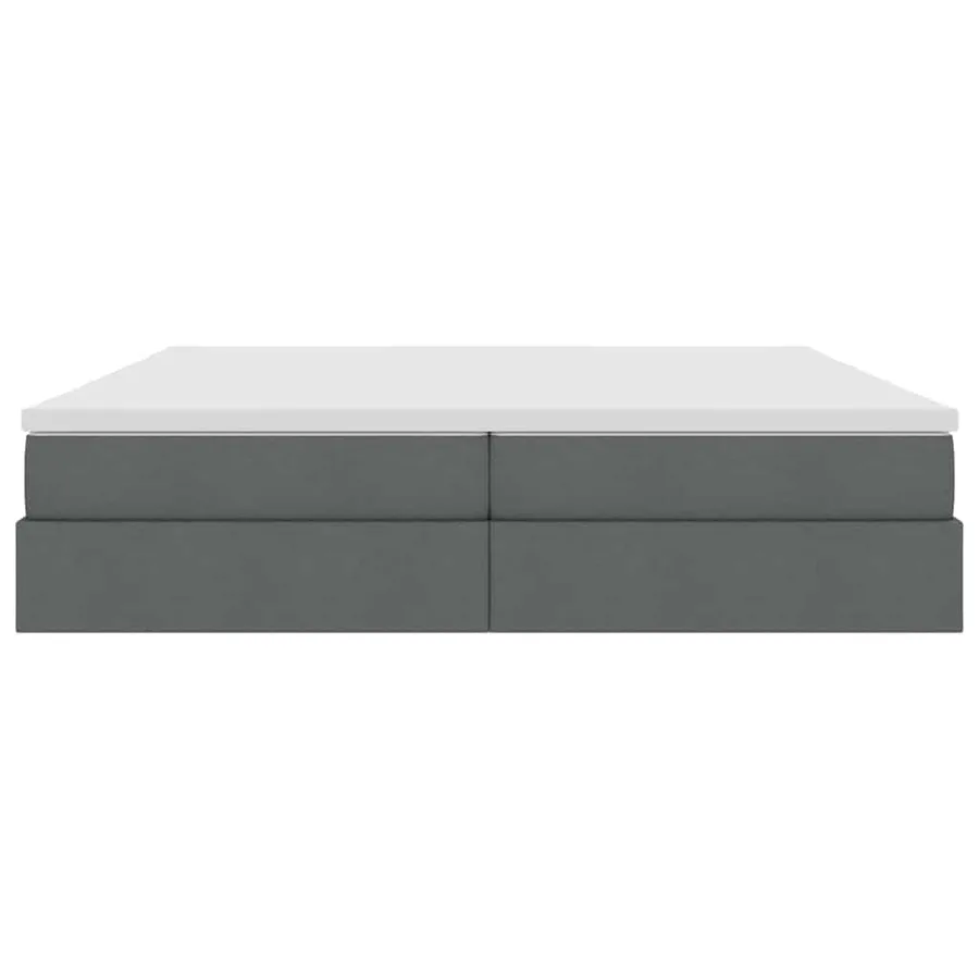 Lit avec rangement et matelas Gris foncé 200 x 200 cm Polyester - 6