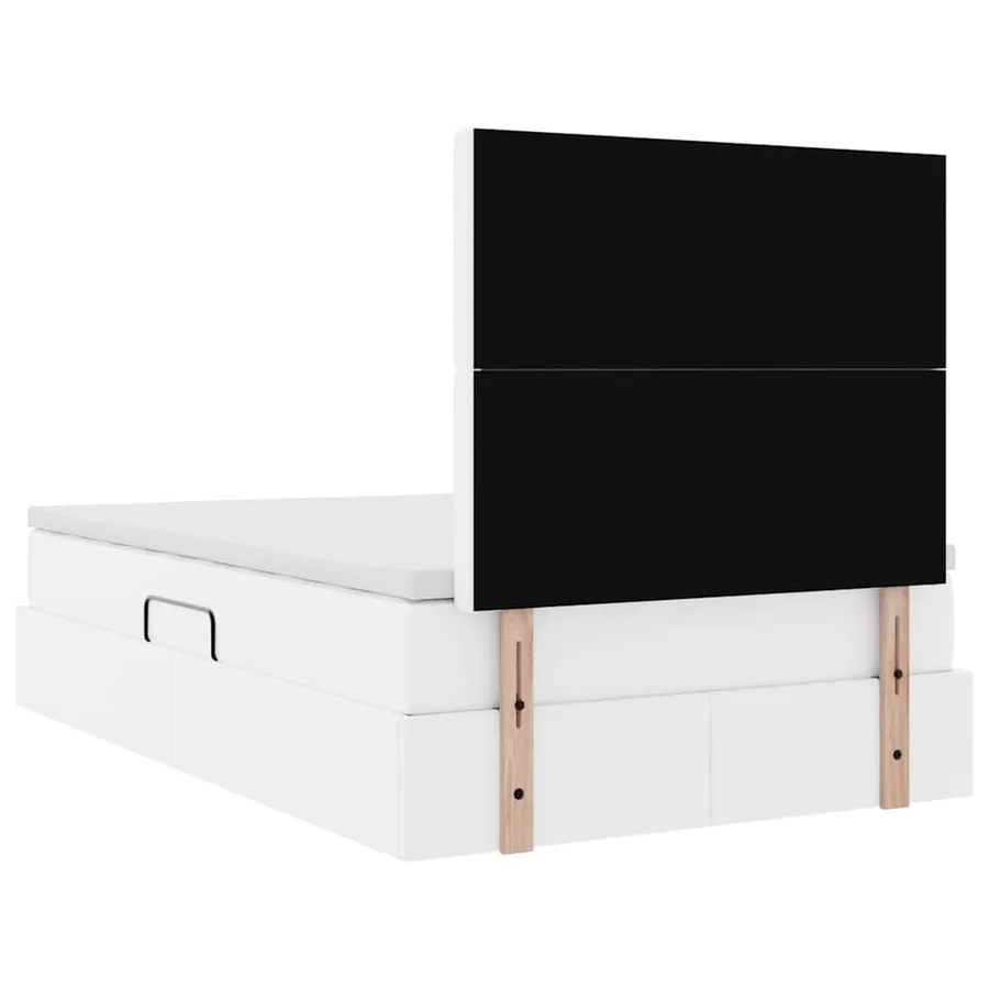 Lit avec rangement et LED Blanc pur 120 x 200 cm Simili cuir - 12