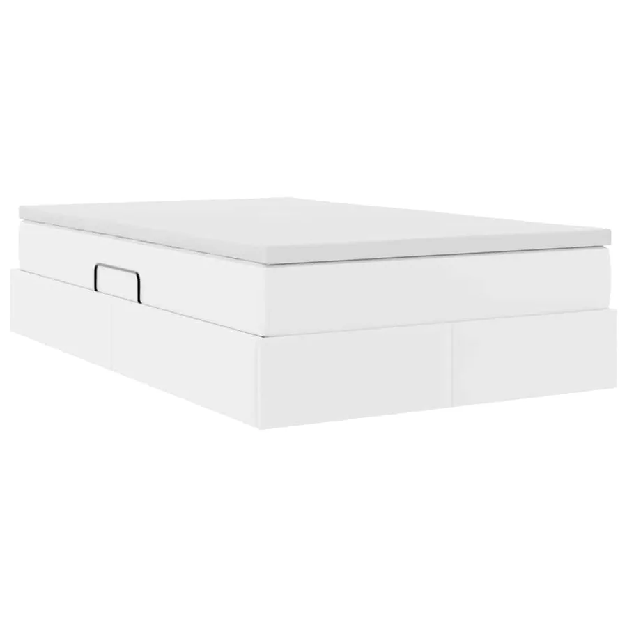 Lit avec rangement et matelas Blanc 120 x 200 cm Simili cuir - 5