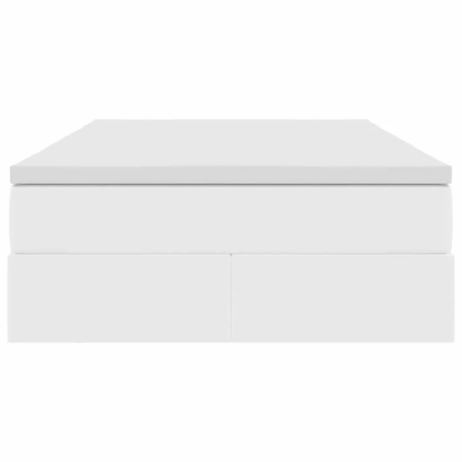 Lit avec rangement et matelas Blanc 120 x 200 cm Simili cuir - 7