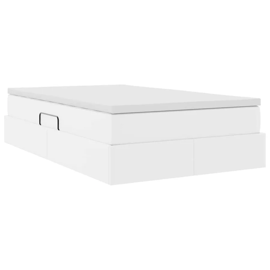 Lit avec rangement et matelas Blanc 120 x 200 cm Simili cuir - 8