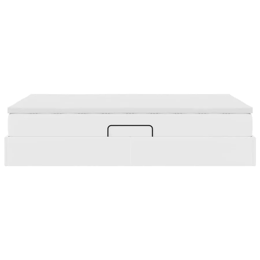 Lit avec rangement et matelas Blanc 120 x 200 cm Simili cuir - 9
