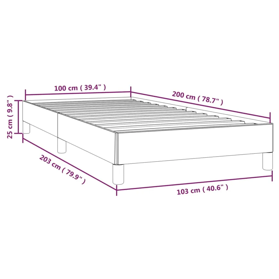 Cadre de lit sans matelas gris 100x200 cm similicuir - 9