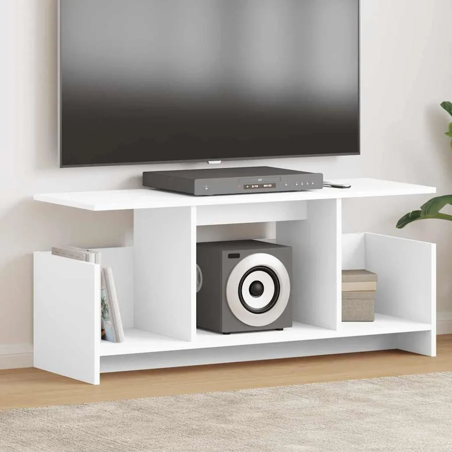 Meuble TV Blanc 102 x 35 x 45 cm Bois d'ingénierie