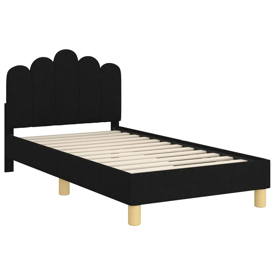 Cadre de lit pour enfants avec tête de lit Noir 80 x 160 cm - 4