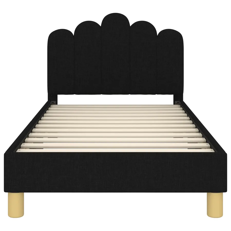 Cadre de lit pour enfants avec tête de lit Noir 80 x 160 cm - 5