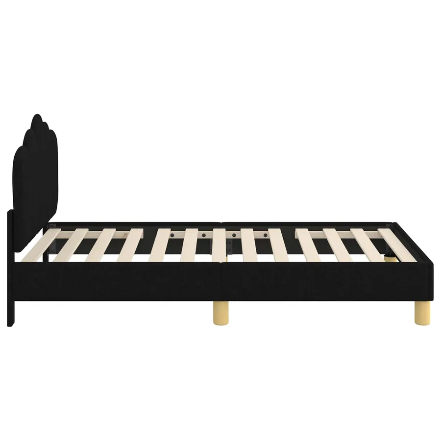 Cadre de lit pour enfants avec tête de lit Noir 80 x 160 cm - 6