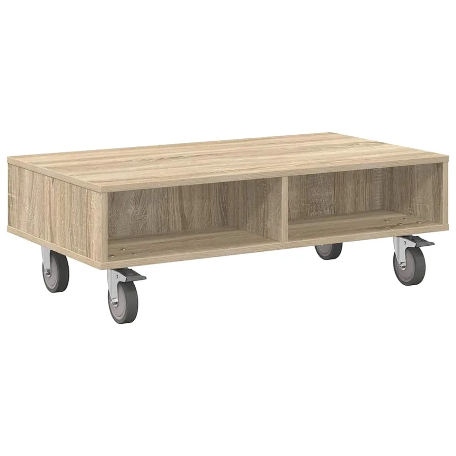 Table d'appoint avec roues Chêne Sonoma 90 x 50 x 30 cm - 2