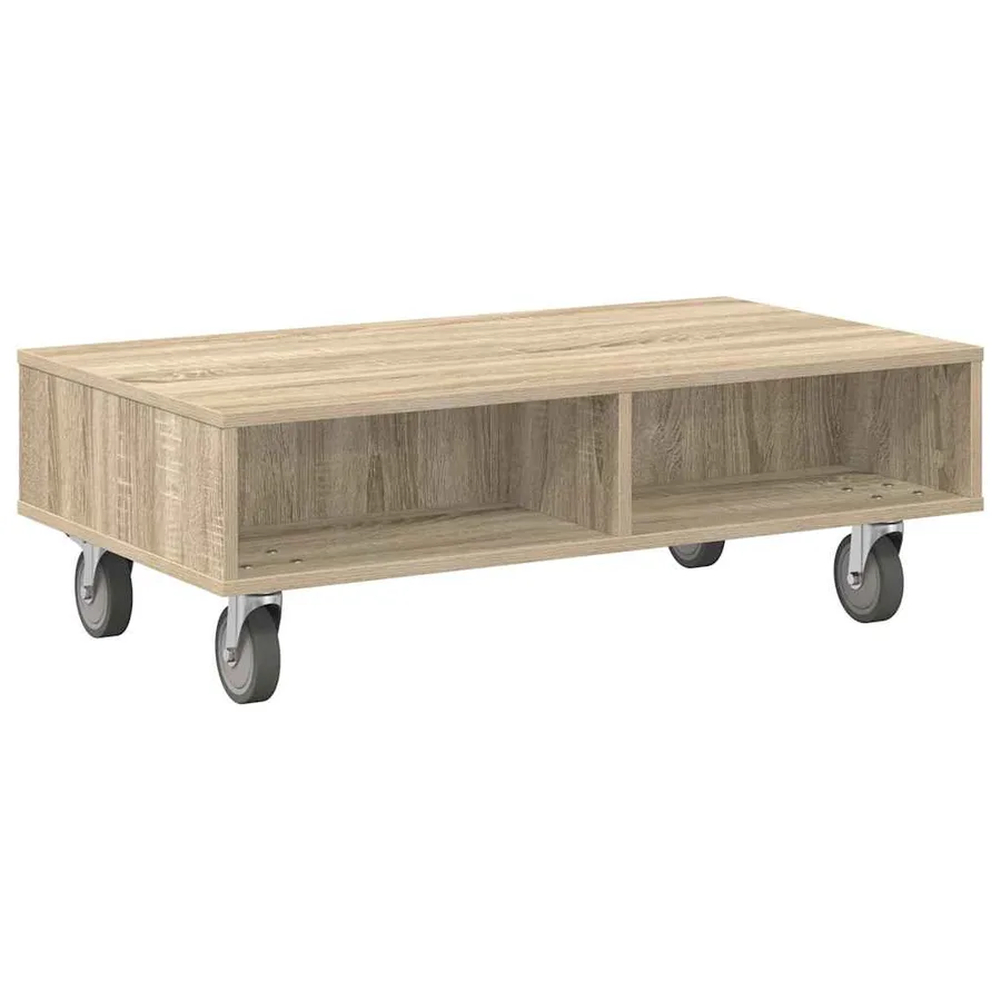 Table d'appoint avec roues Chêne Sonoma 90 x 50 x 30 cm - 7