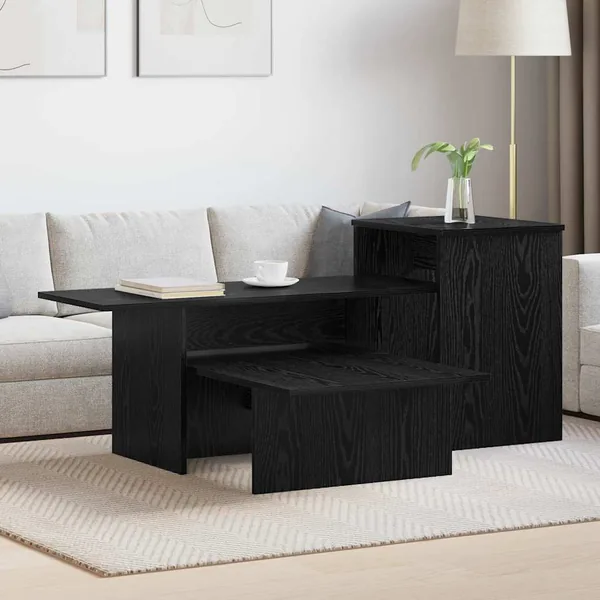 Table console Chêne noir 91,5 x 35 x 38,5 cm Bois d'ingénierie