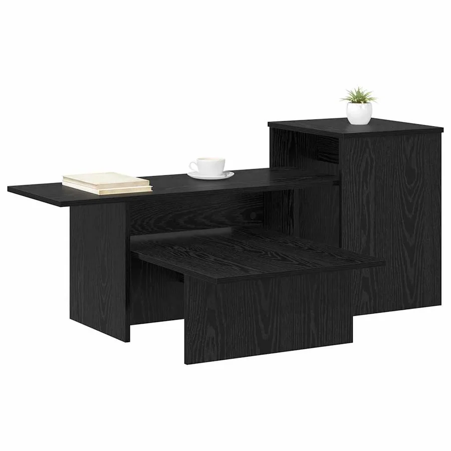 Table console Chêne noir 91,5 x 35 x 38,5 cm Bois d'ingénierie - 3