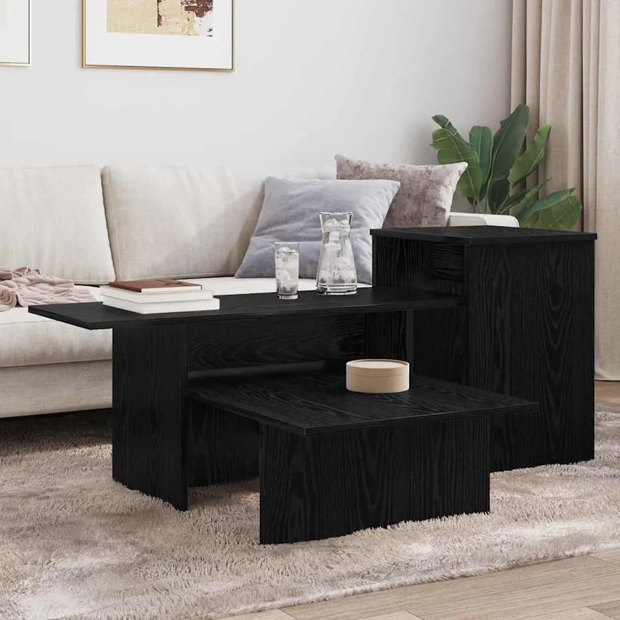 Table console Chêne noir 91,5 x 35 x 38,5 cm Bois d'ingénierie - 4