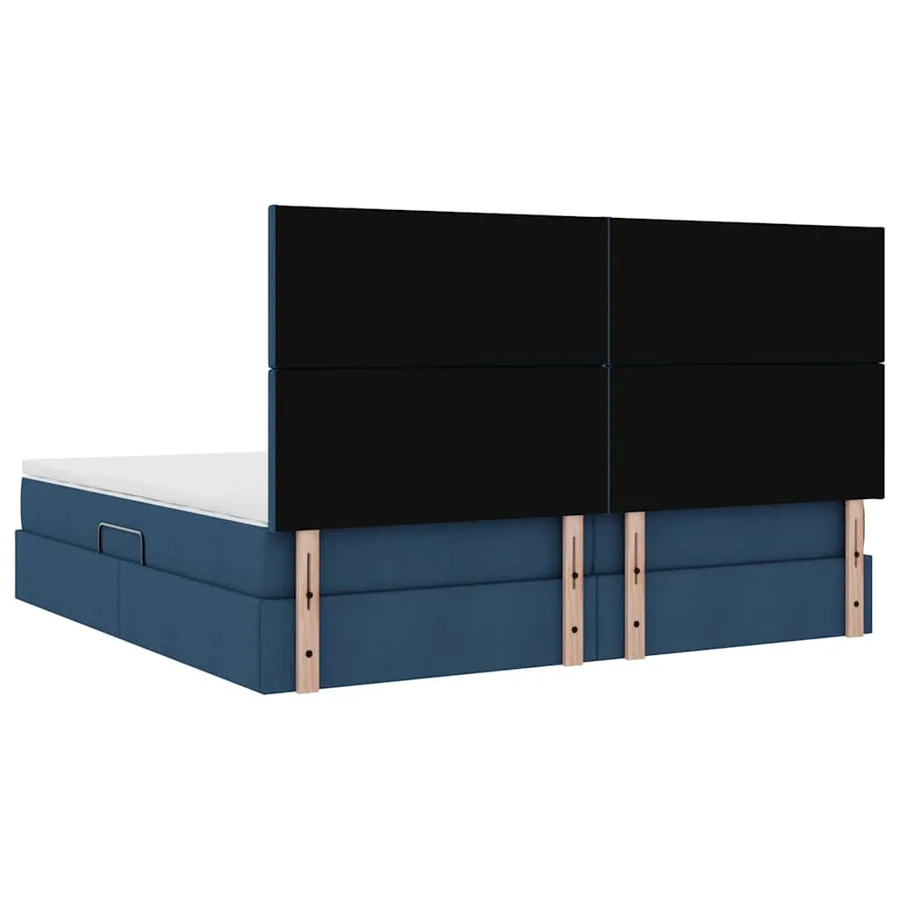 Lit de rangement LED avec matelas Bleu 200 x 200 cm Tissu - 12