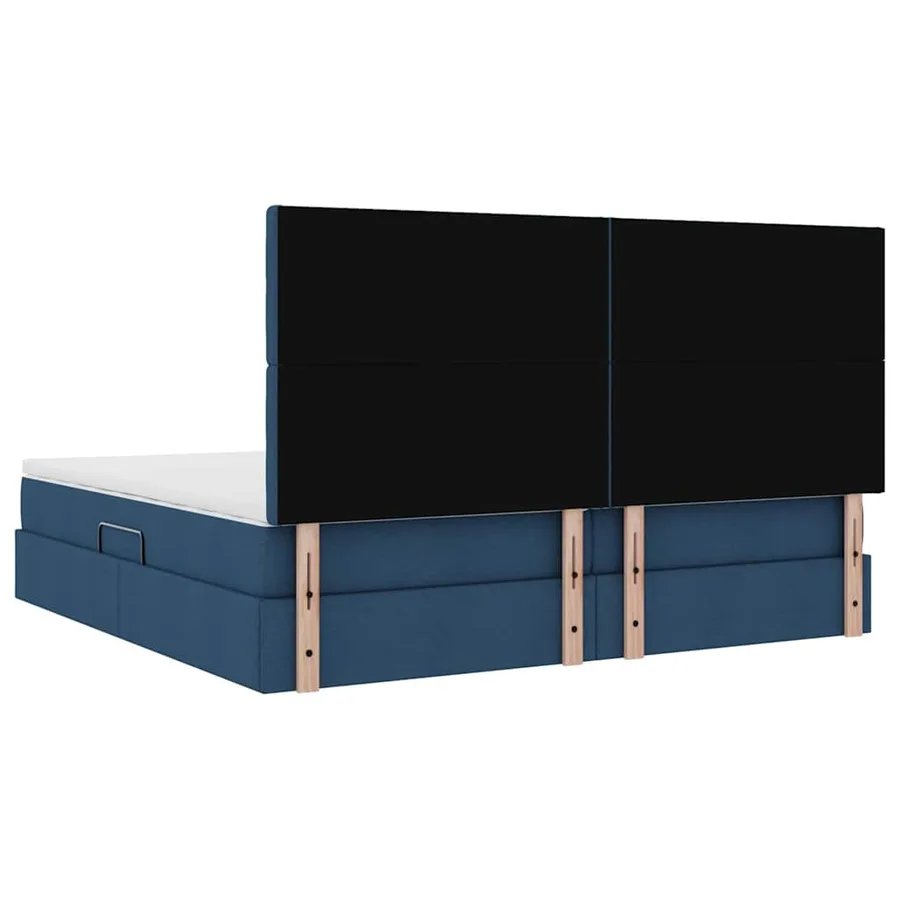 Lit de rangement LED avec matelas Bleu 200 x 200 cm Tissu - 6