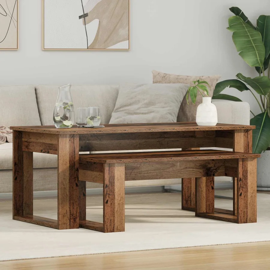 Ensemble de tables basses 2 pcs Bois ancien Bois d'ingénierie