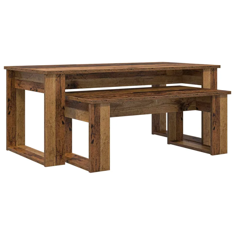 Ensemble de tables basses 2 pcs Bois ancien Bois d'ingénierie - 2