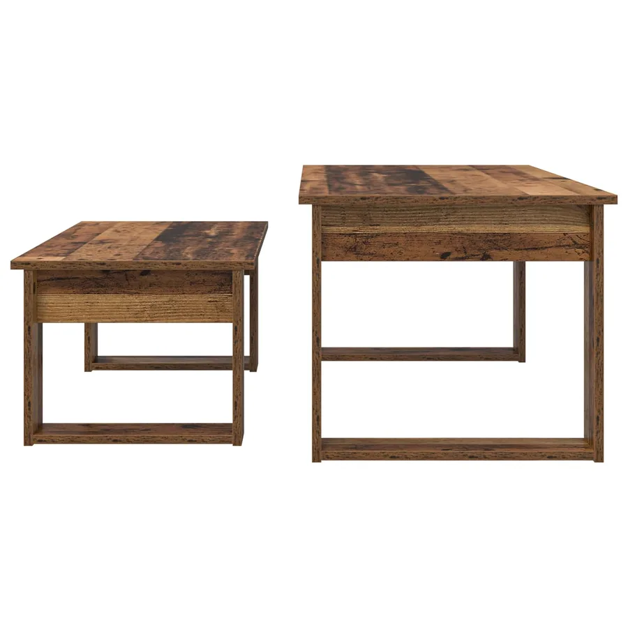 Ensemble de tables basses 2 pcs Bois ancien Bois d'ingénierie - 9