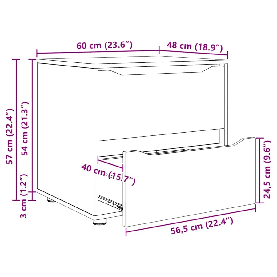 Armoire de rangement Gris Sonoma 60 x 48 x 57 cm - 12
