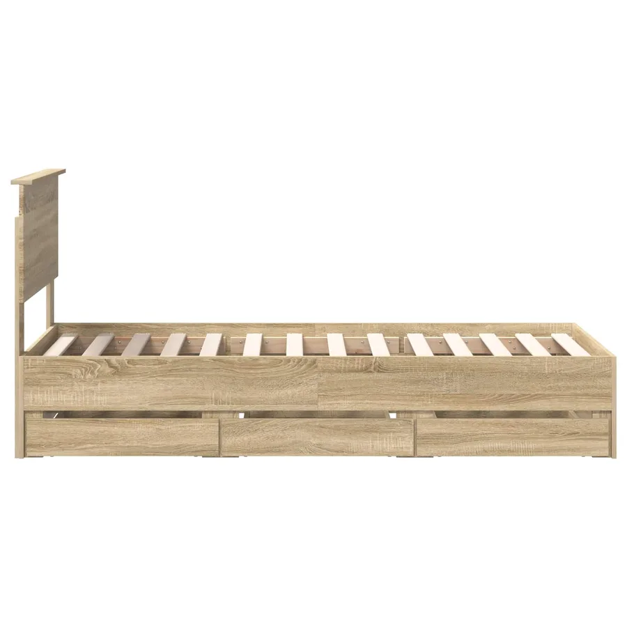 Cadre de lit Chêne Sonoma 75 x 190 cm Bois Ingénierie - 9