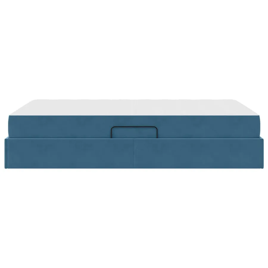 Lit avec rangement et matelas Bleu foncé 120 x 200 cm Velours - 9