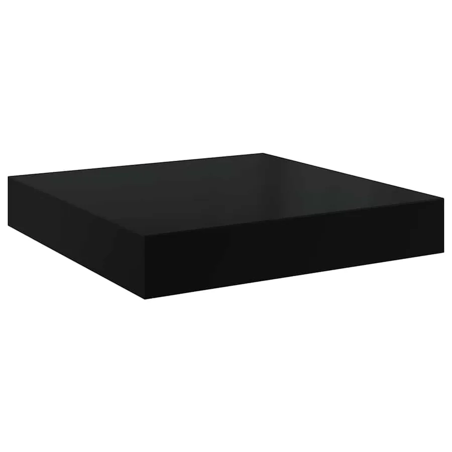 Étagère murale flottante 4 pcs Noir brillant 23x23,5x3,8 cm MDF - 7