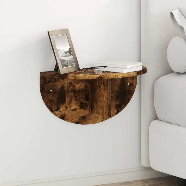 Étagère Murale Montage mural 2 pcs Chêne fumé 48 x 24 x 24 cm