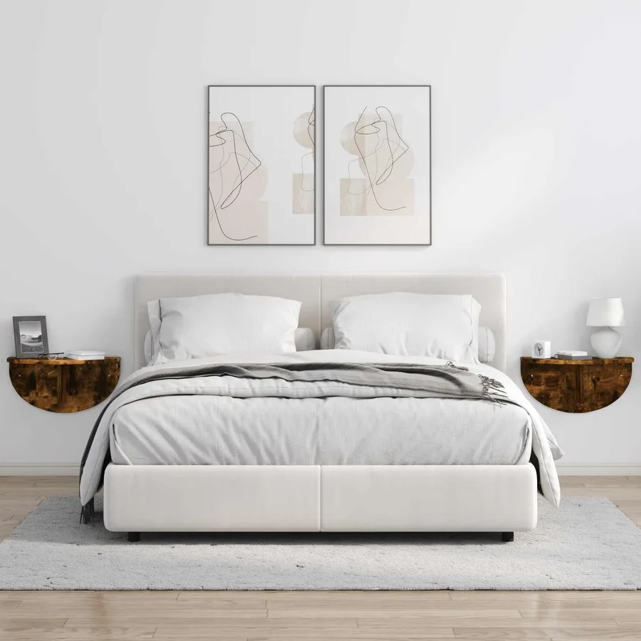 Étagère Murale Montage mural 2 pcs Chêne fumé 48 x 24 x 24 cm - 4
