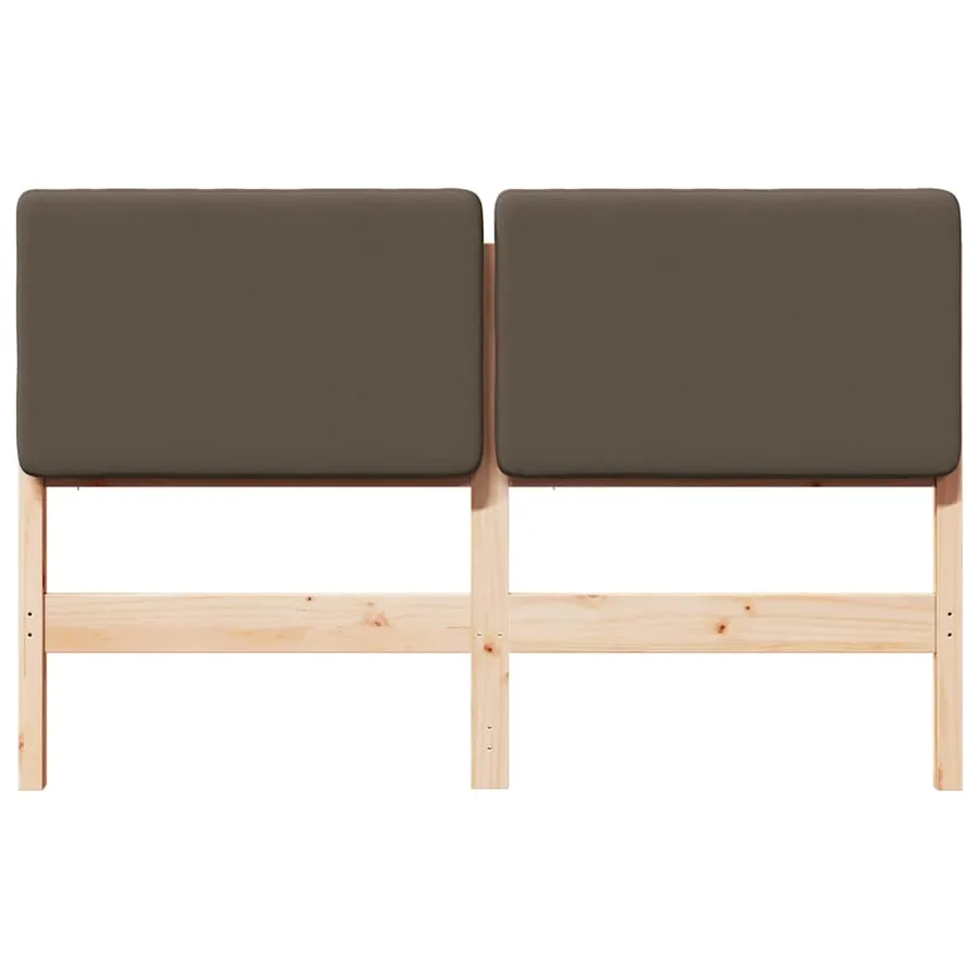 Tête de lit capitonnée Marron et Taupe 120 cm Pin massif - 4