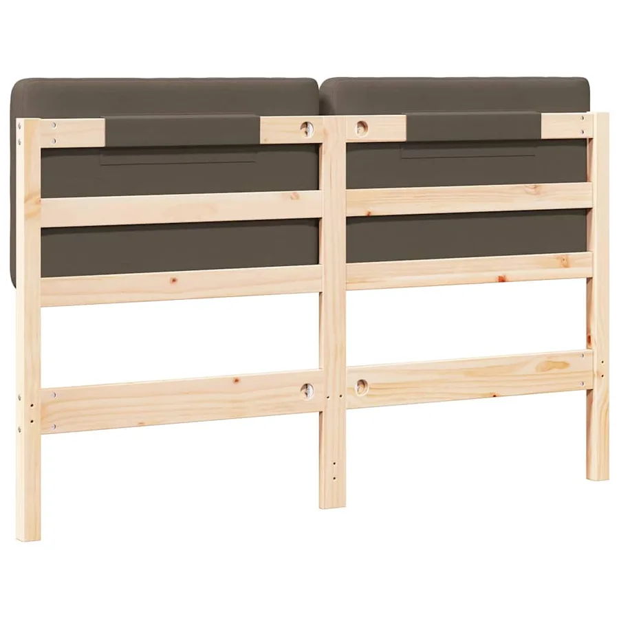 Tête de lit capitonnée Marron et Taupe 120 cm Pin massif - 6