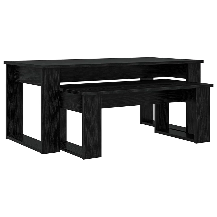 Ensemble de tables basses 2 pcs Chêne noir Bois d'ingénierie - 2