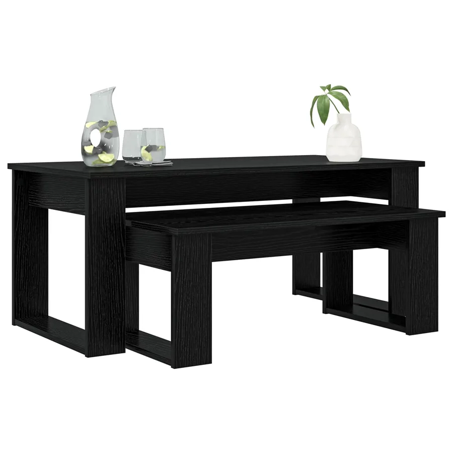 Ensemble de tables basses 2 pcs Chêne noir Bois d'ingénierie - 3