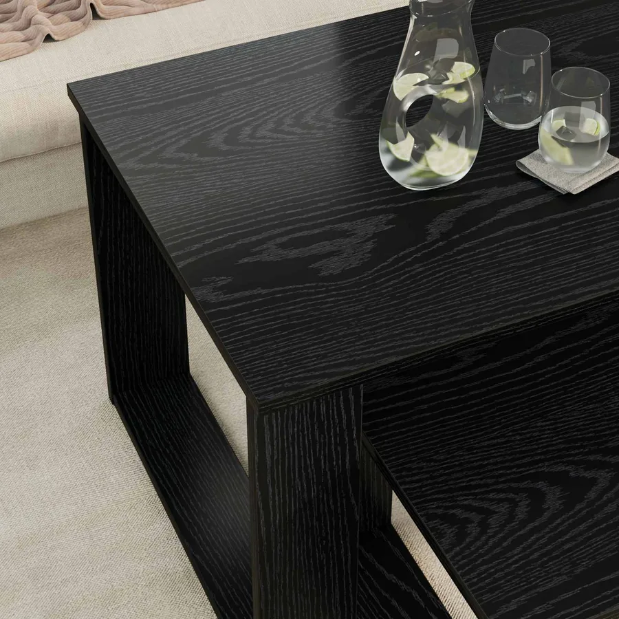 Ensemble de tables basses 2 pcs Chêne noir Bois d'ingénierie - 4