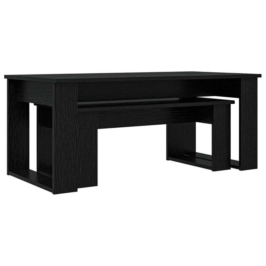 Ensemble de tables basses 2 pcs Chêne noir Bois d'ingénierie - 5