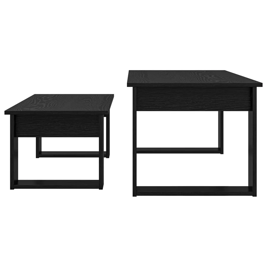 Ensemble de tables basses 2 pcs Chêne noir Bois d'ingénierie - 9