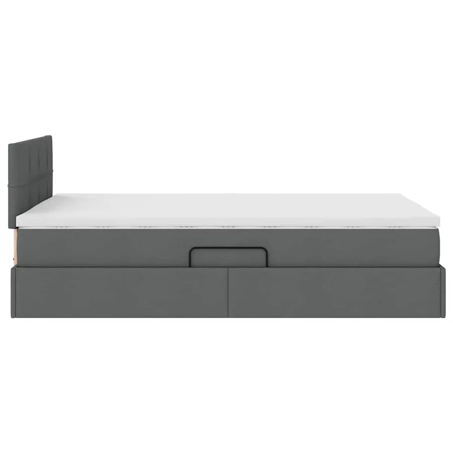 Lit avec rangement et matelas Gris foncé 120 x 190 cm - 10