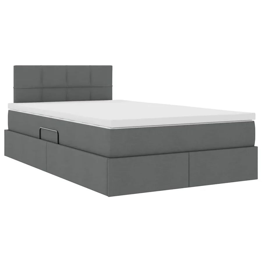 Lit avec rangement et matelas Gris foncé 120 x 190 cm - 5