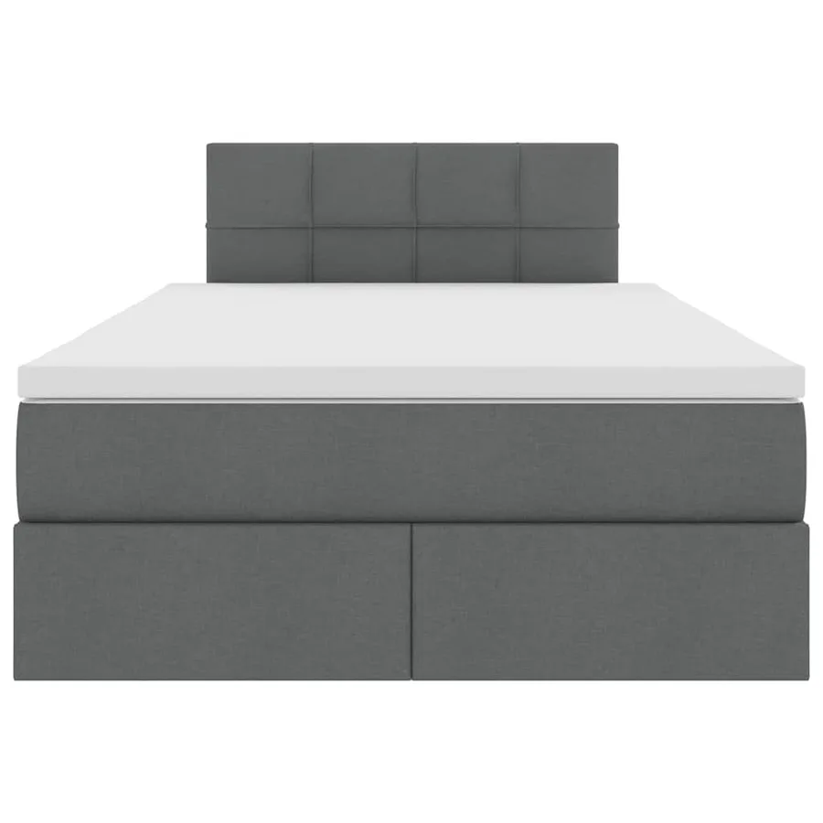 Lit avec rangement et matelas Gris foncé 120 x 190 cm - 7