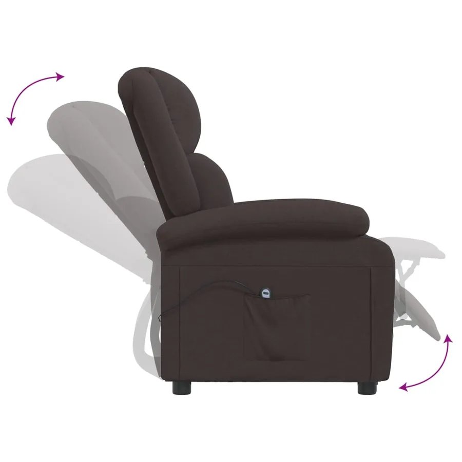Fauteuil inclinable électrique Marron foncé Tissu - 7