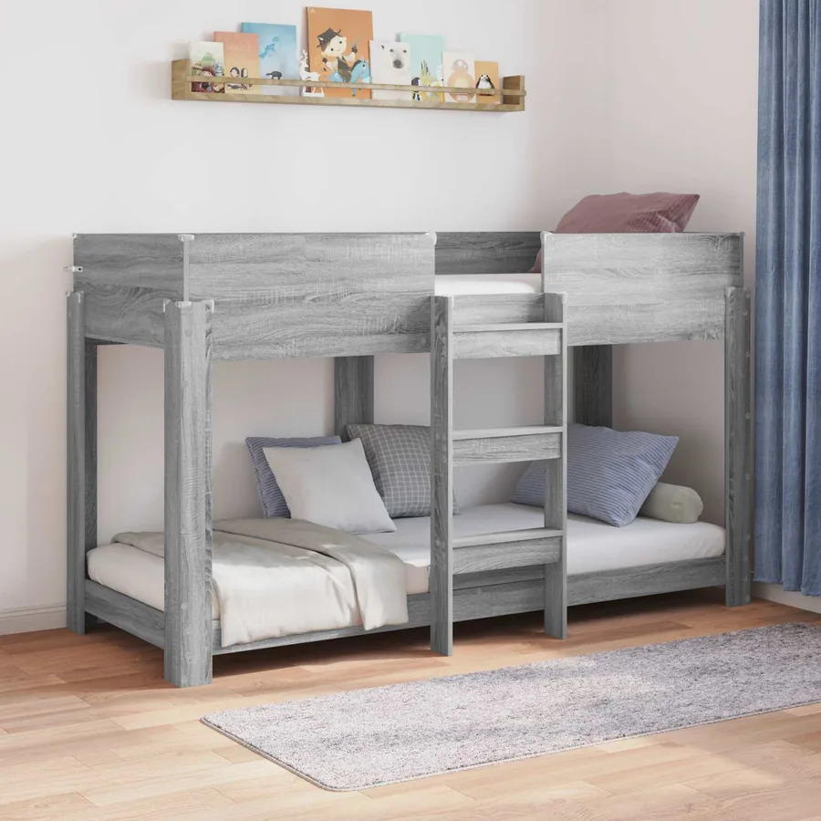 Lit Superposé pour Enfants Gris Sonoma 75 x 190 cm