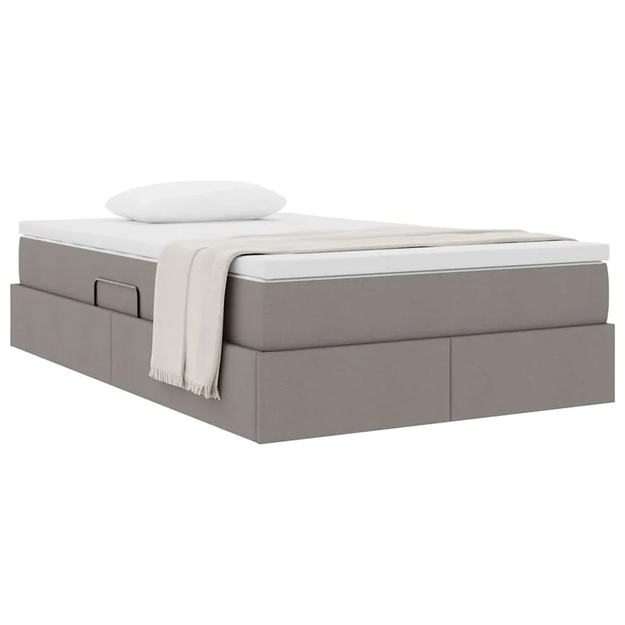 Lit avec rangement et matelas Taupe 120 x 200 cm Polyester - 3