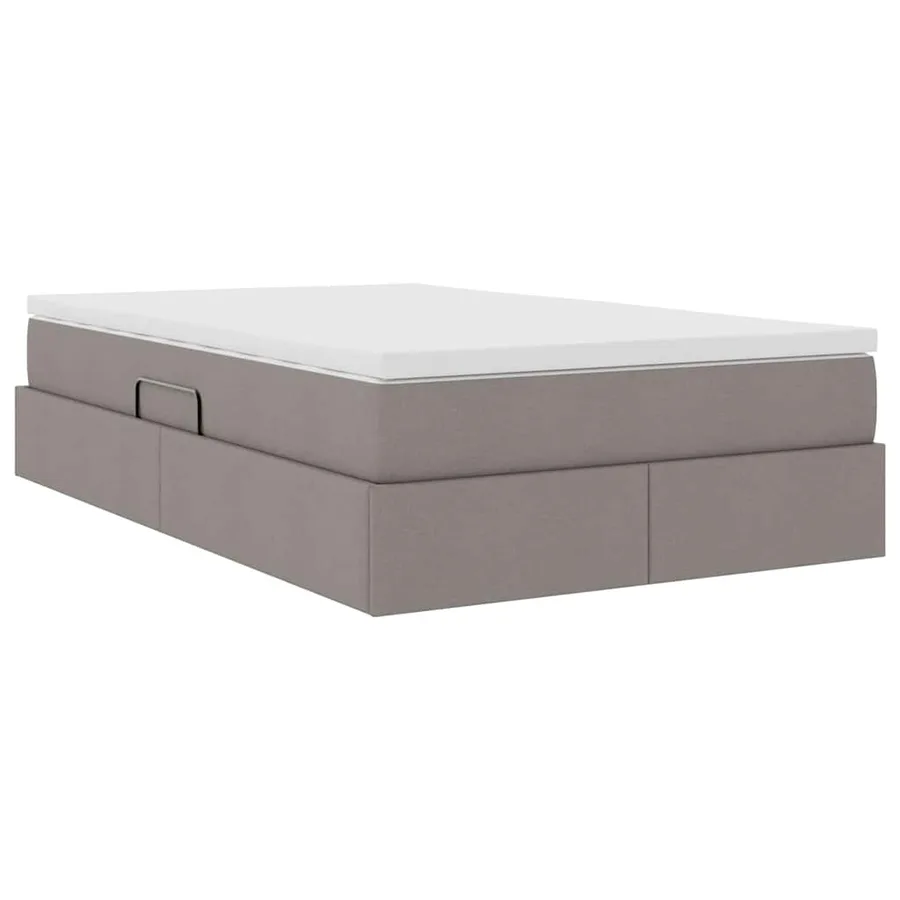 Lit avec rangement et matelas Taupe 120 x 200 cm Polyester - 5