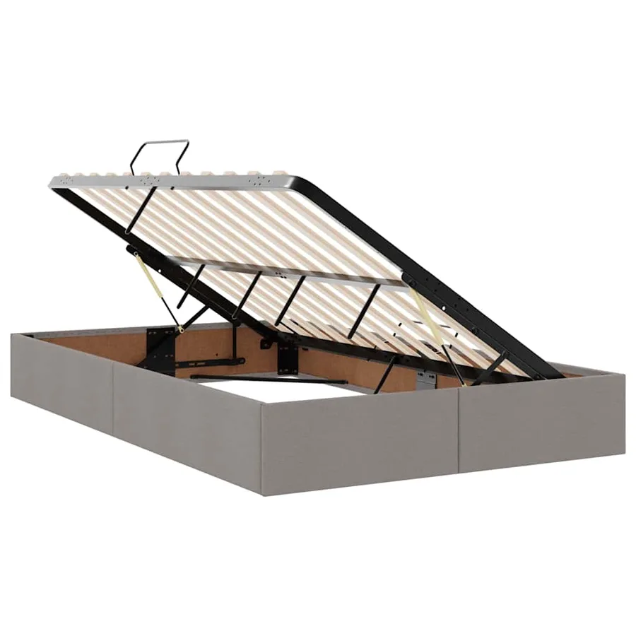 Lit avec rangement et matelas Taupe 120 x 200 cm Polyester - 6