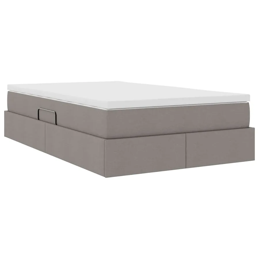 Lit avec rangement et matelas Taupe 120 x 200 cm Polyester - 8