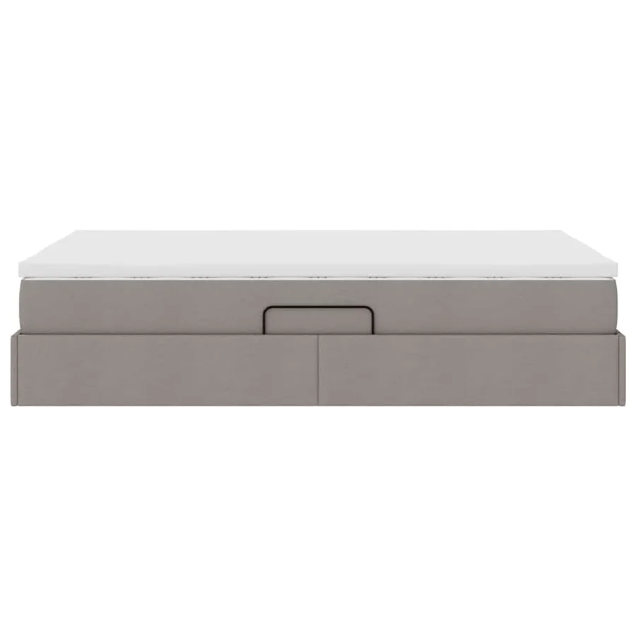 Lit avec rangement et matelas Taupe 120 x 200 cm Polyester - 9